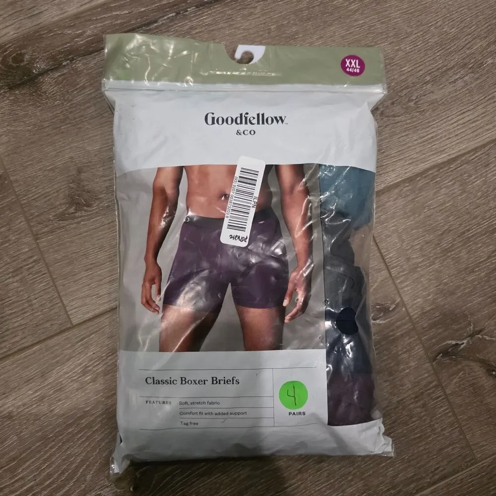 Goodfellow & Co Classic BOXER BRIEFS-COLORS Purple/Gray/Teal/Blue 4 Pack XXL